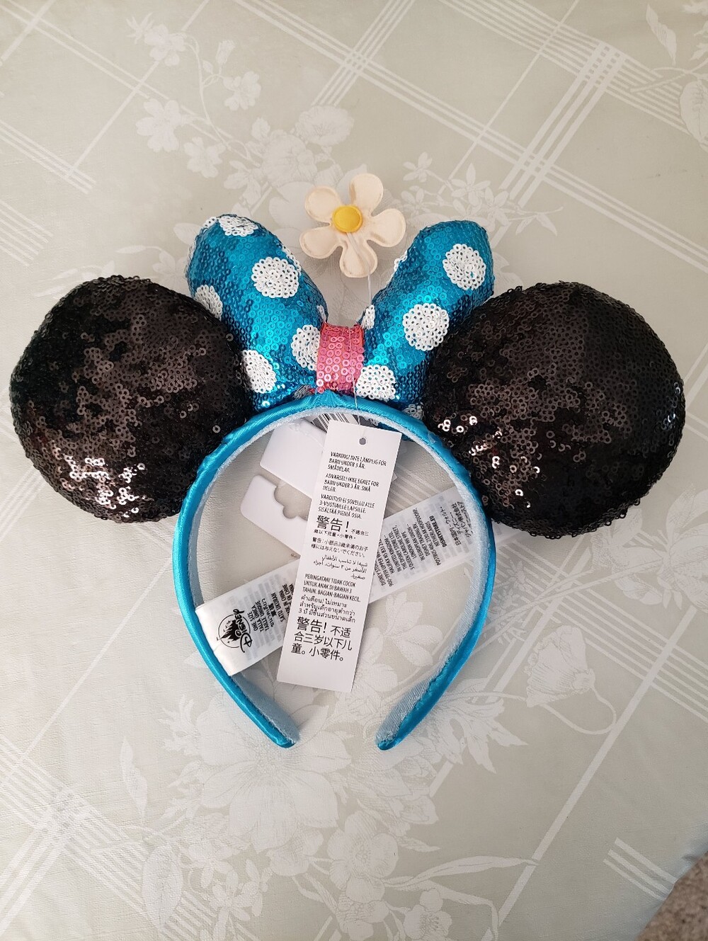 Disney Parks Minnie Mouse Timeless Flower Polka Dot Ear Headband NWT - Picture 2 of 10